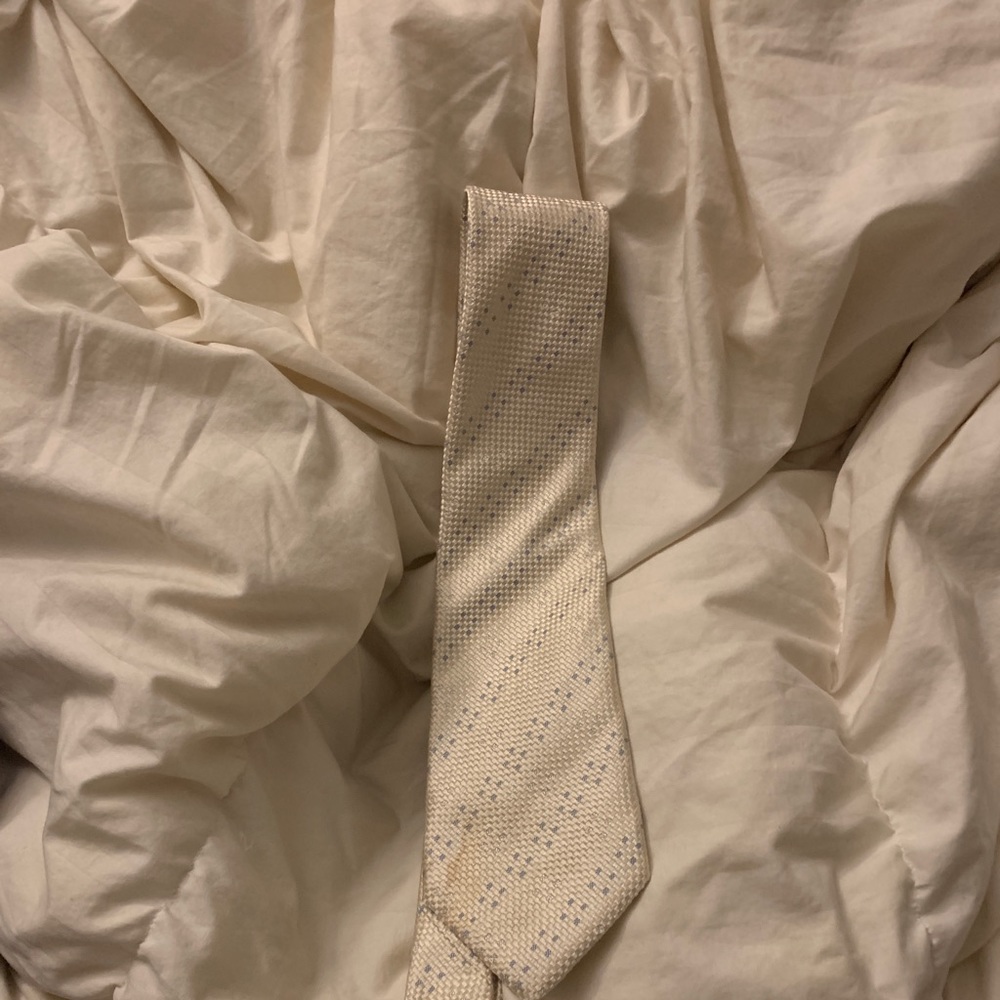 Chanel Mens Tie Lightly Used Cream Stylish